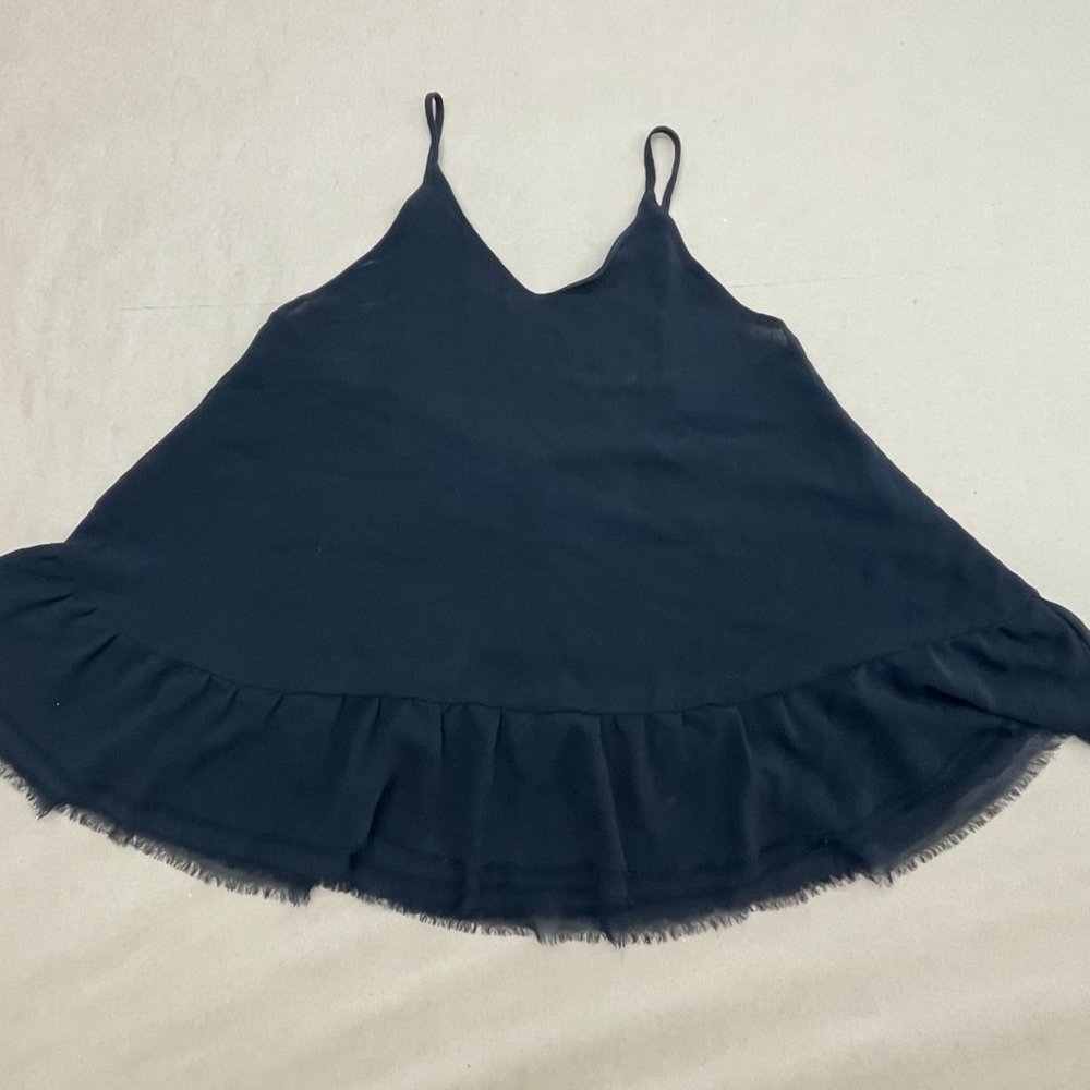 Sheer Black Flowy Tank Top